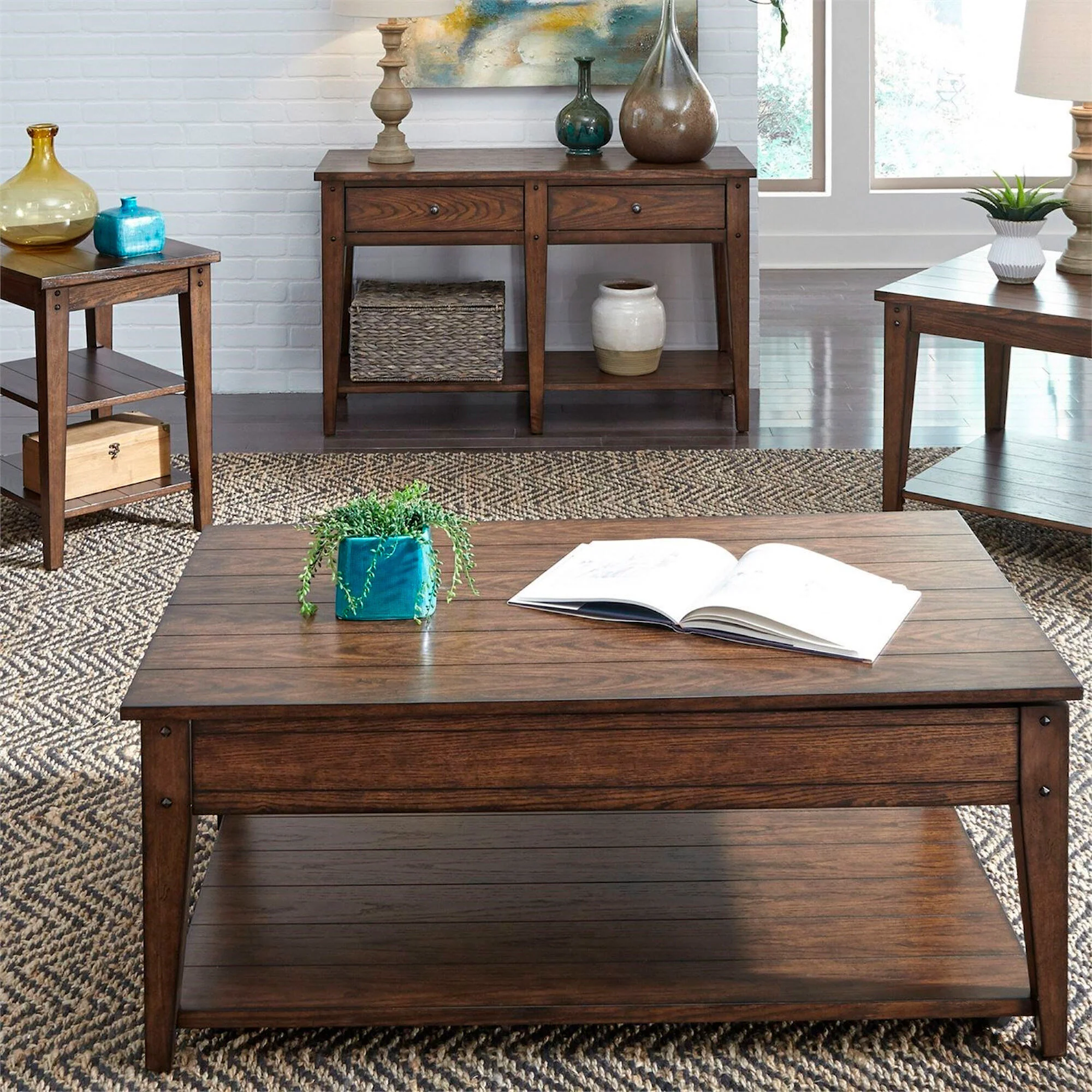 Lake House Square Lamp Table - Image 4