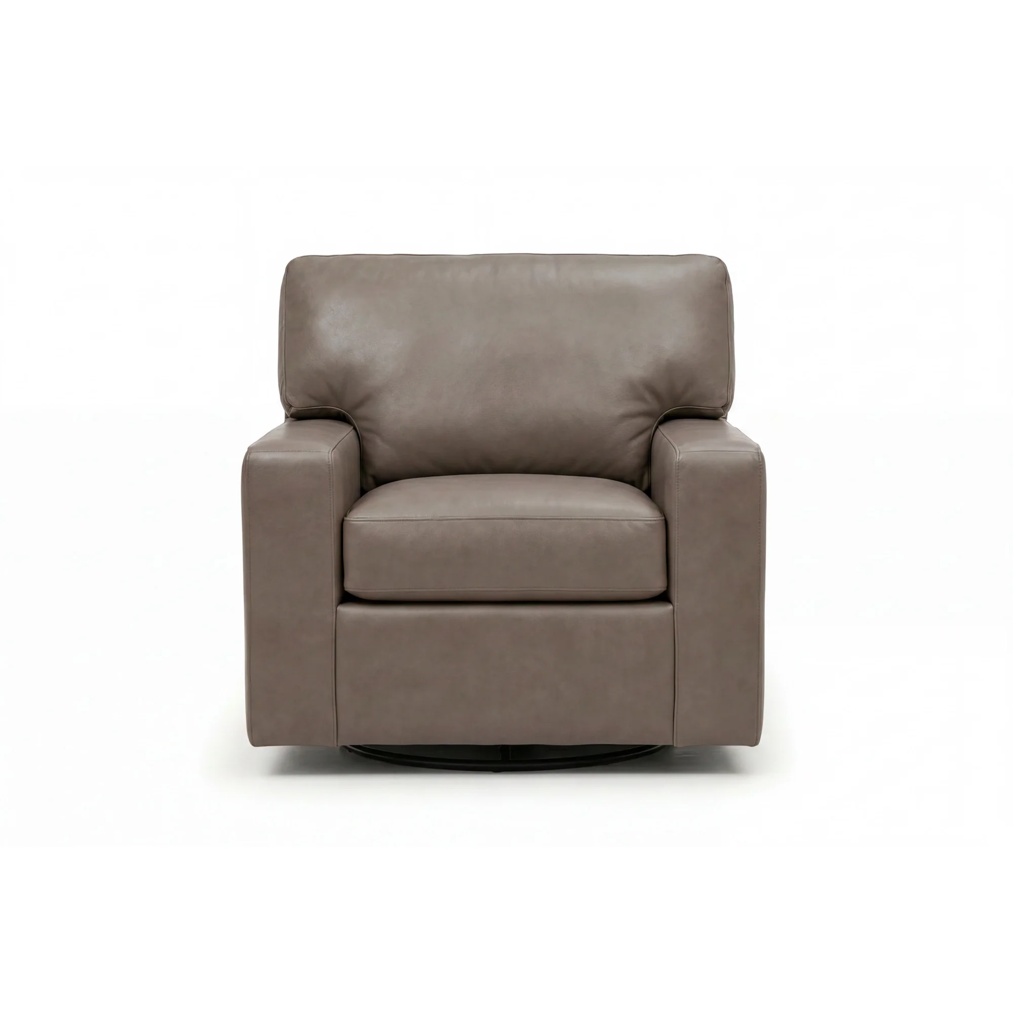 Merritt Feather Blend Leather Swivel Chair