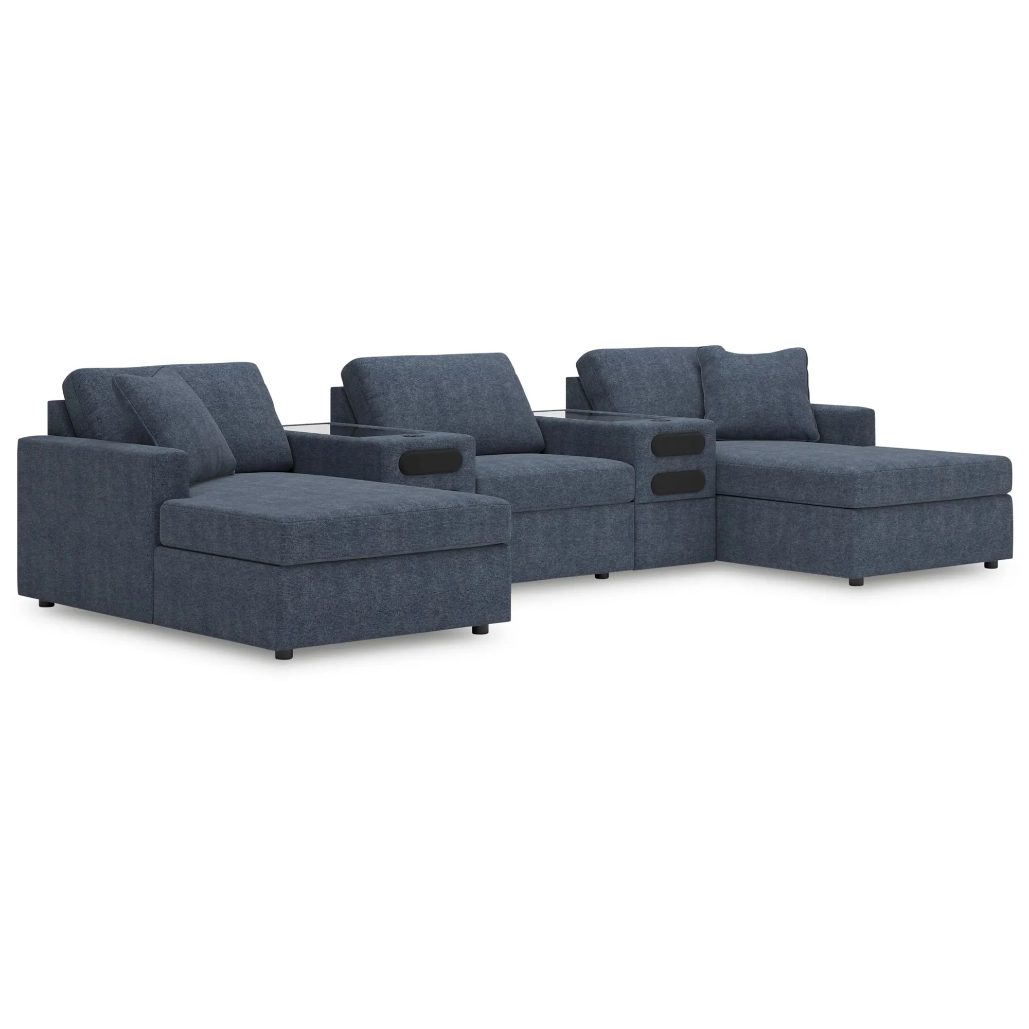 Modmax 5 Piece Dual Chaise Sectional with Audio Consoles