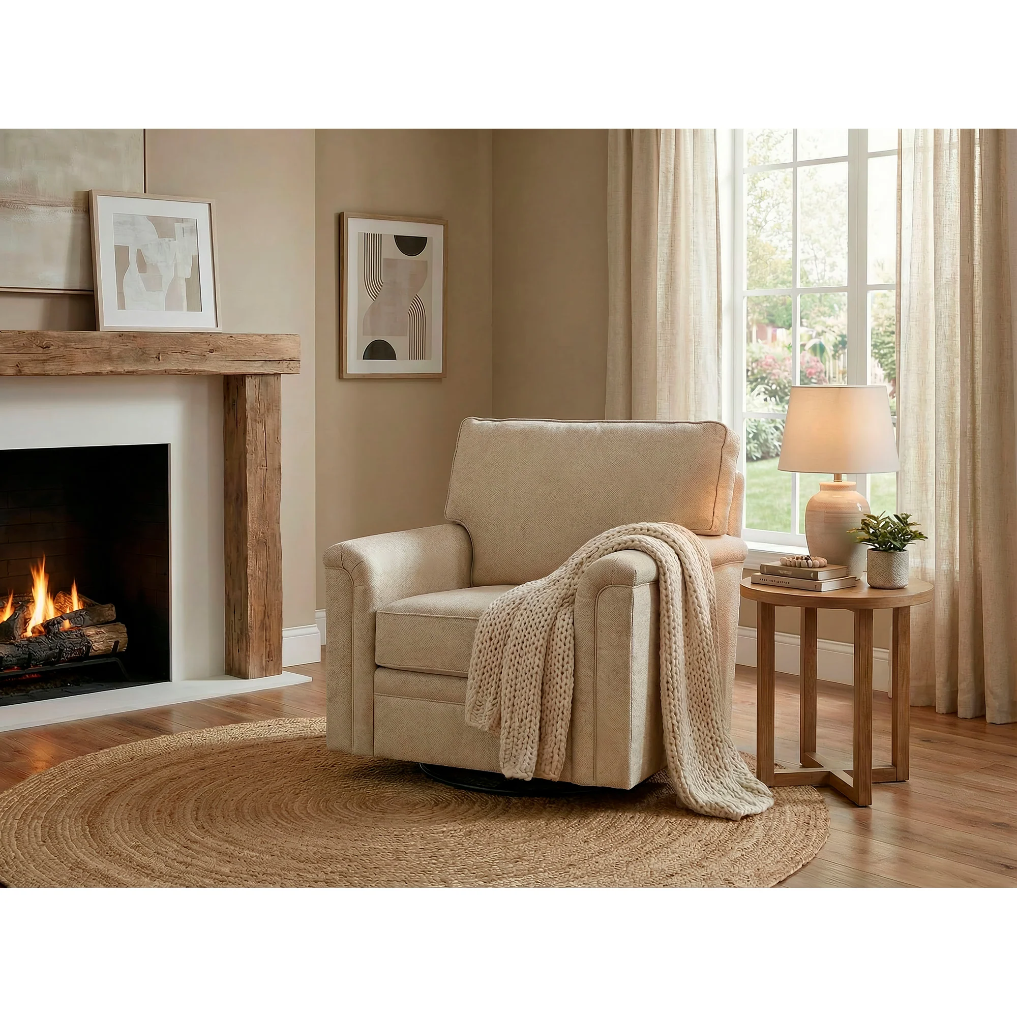 Warren Feather Blend Swivel Chair - Image 3